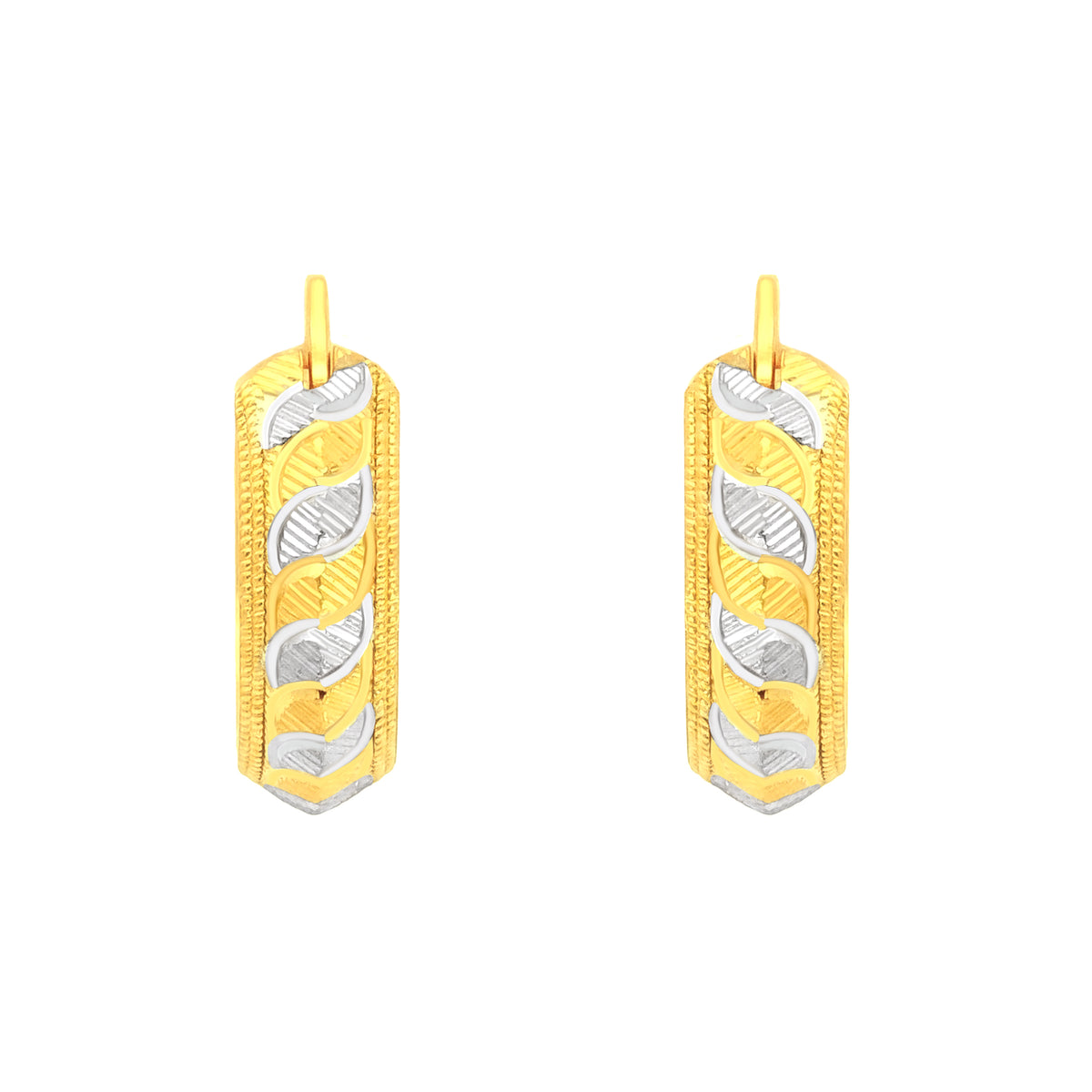 22k Two Tone Gold Small Fashionable Earrings