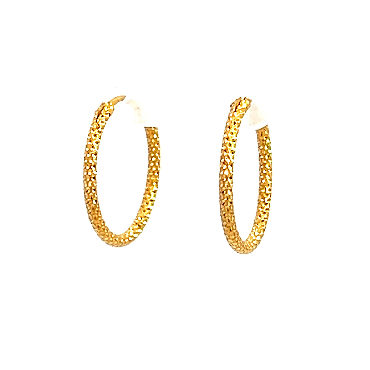 22k Yellow Gold Small Textured Earrings