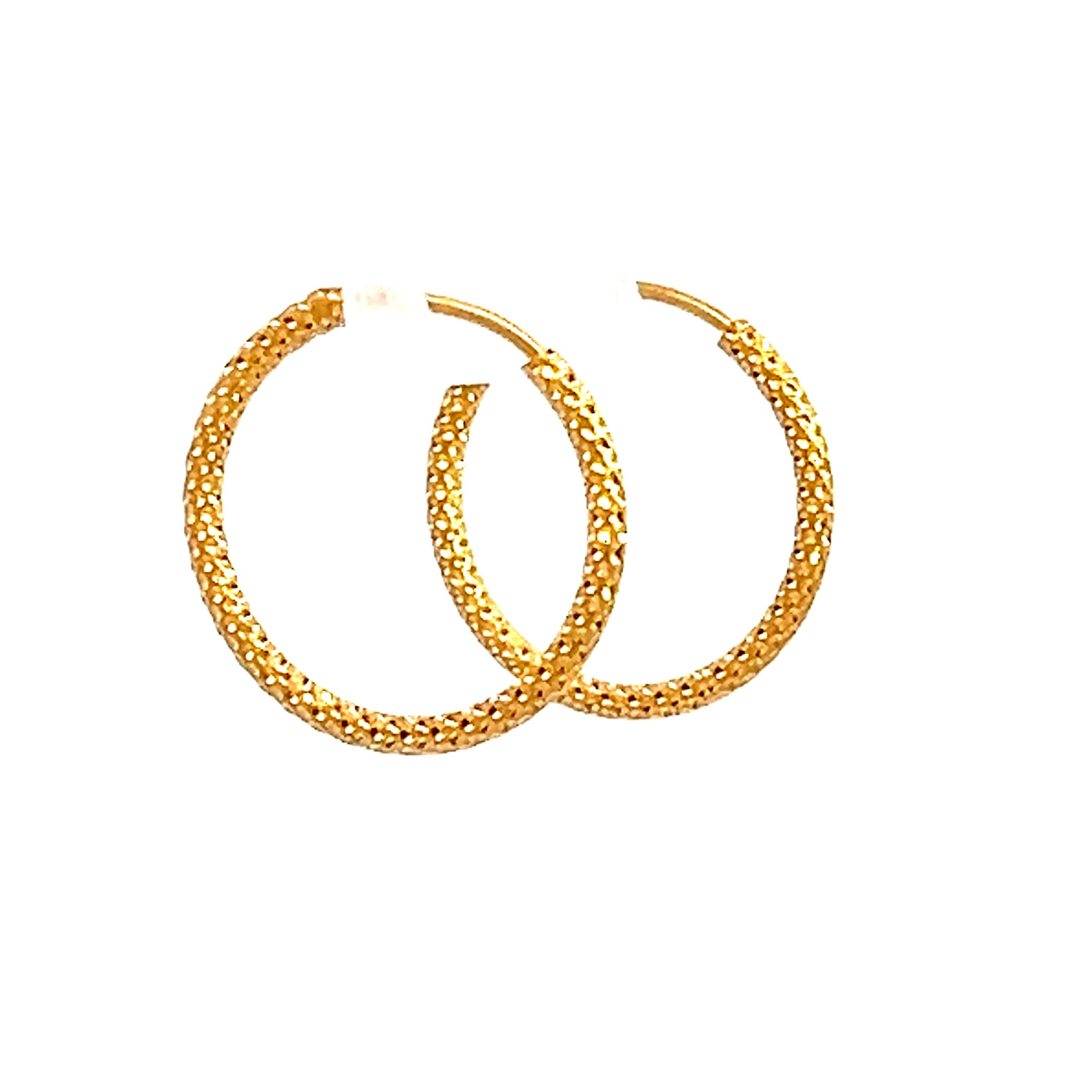 22k Yellow Gold Small Textured Earrings