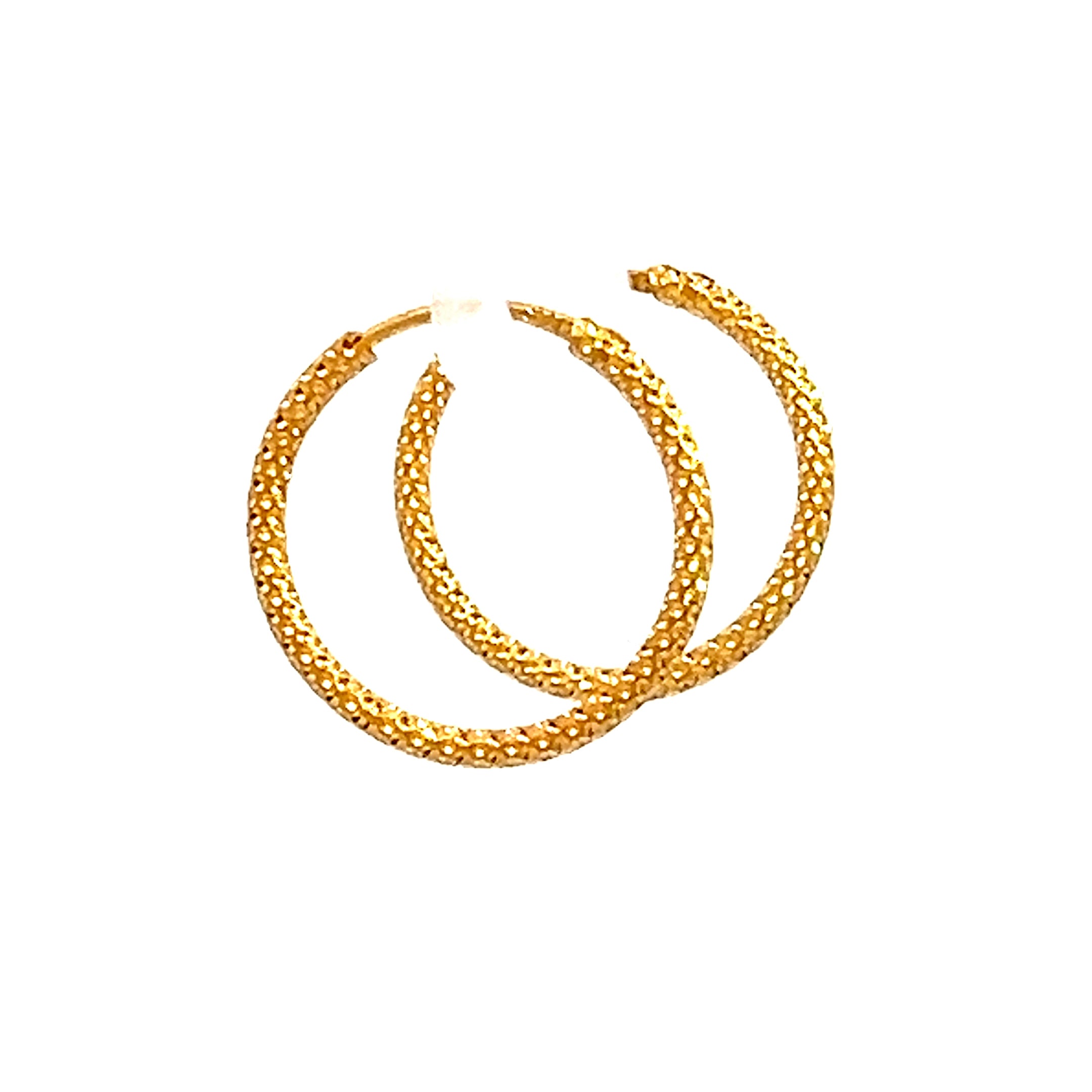 22k Yellow Gold Small Textured Earrings