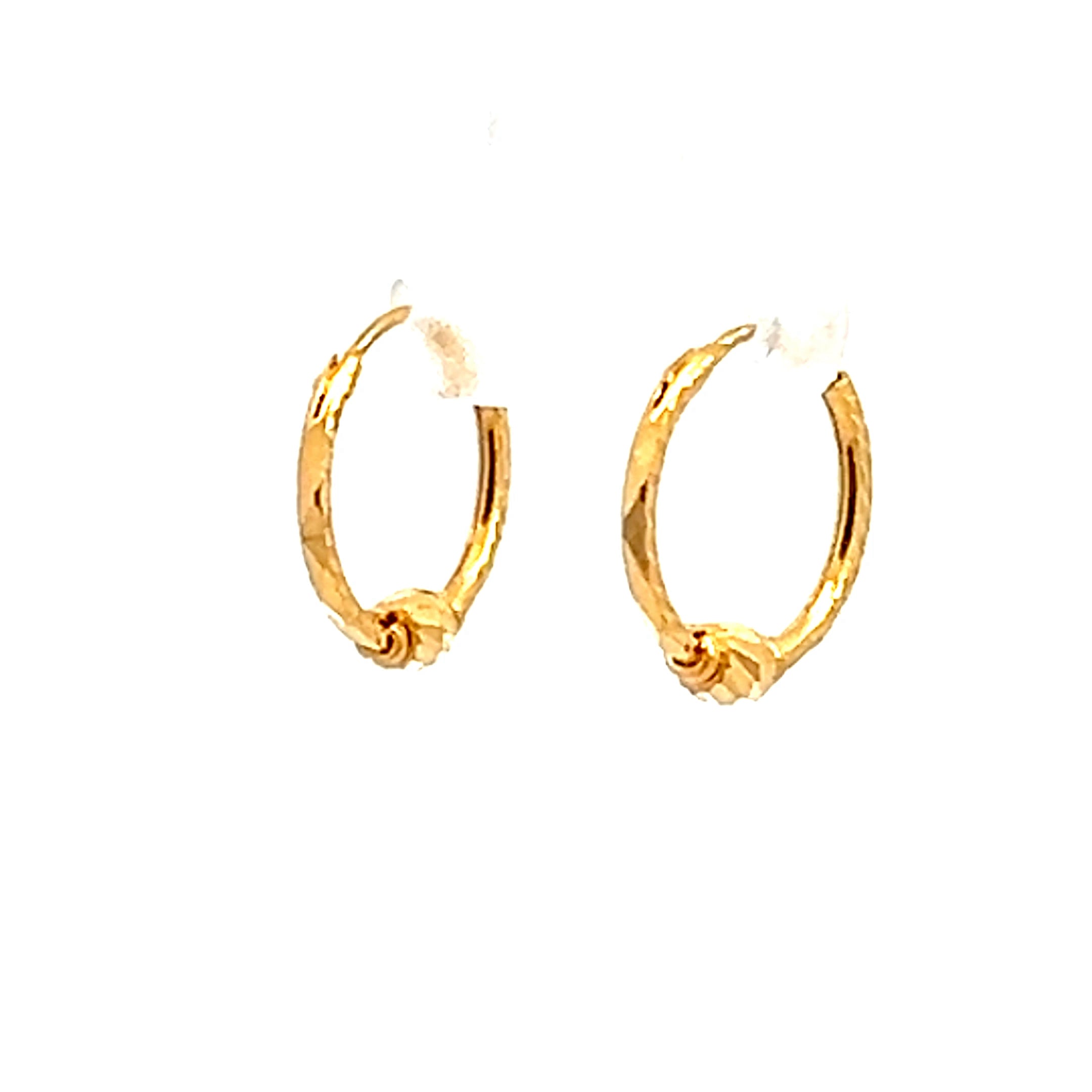 22k Yellow Gold Small Beaded Earrings