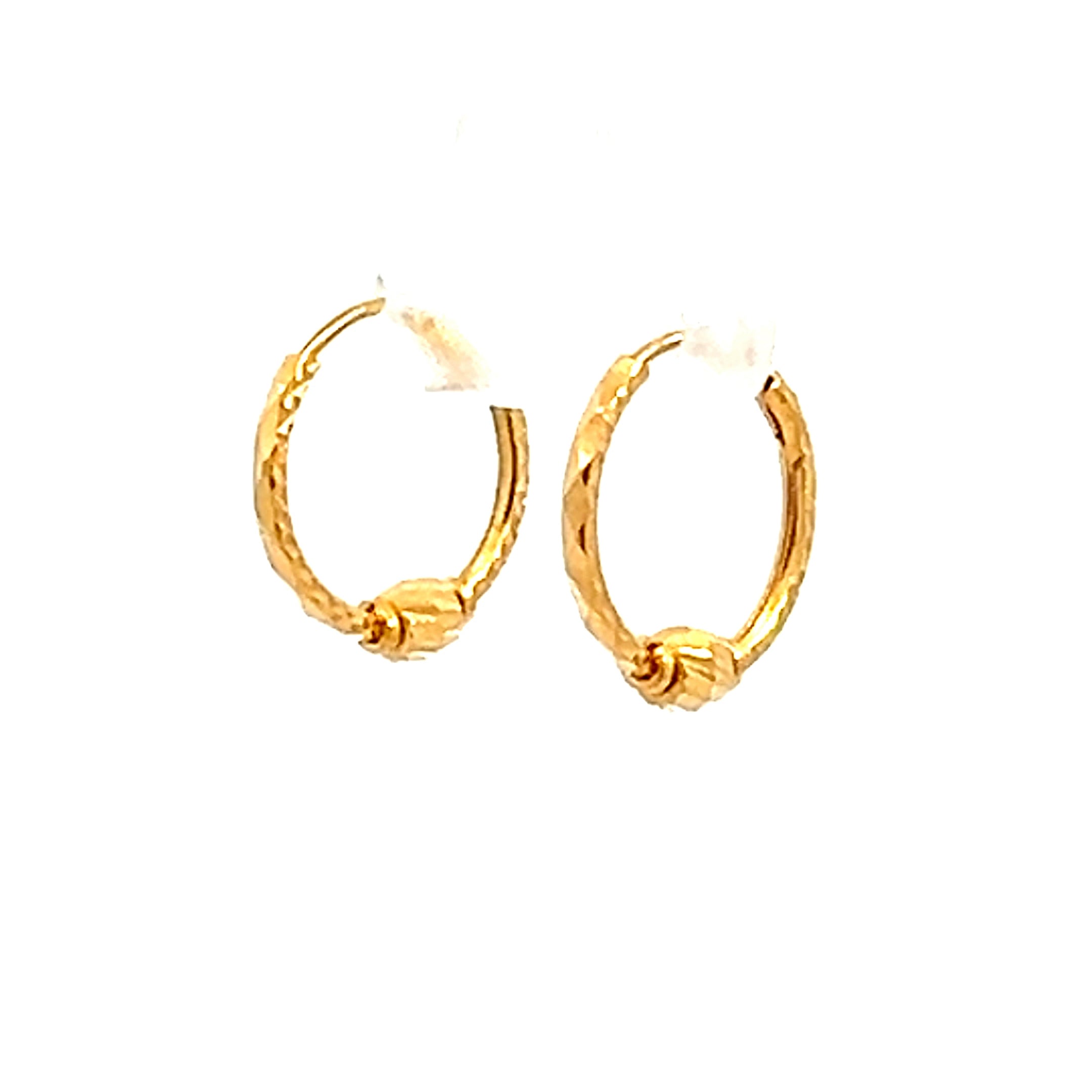 22k Yellow Gold Small Beaded Earrings