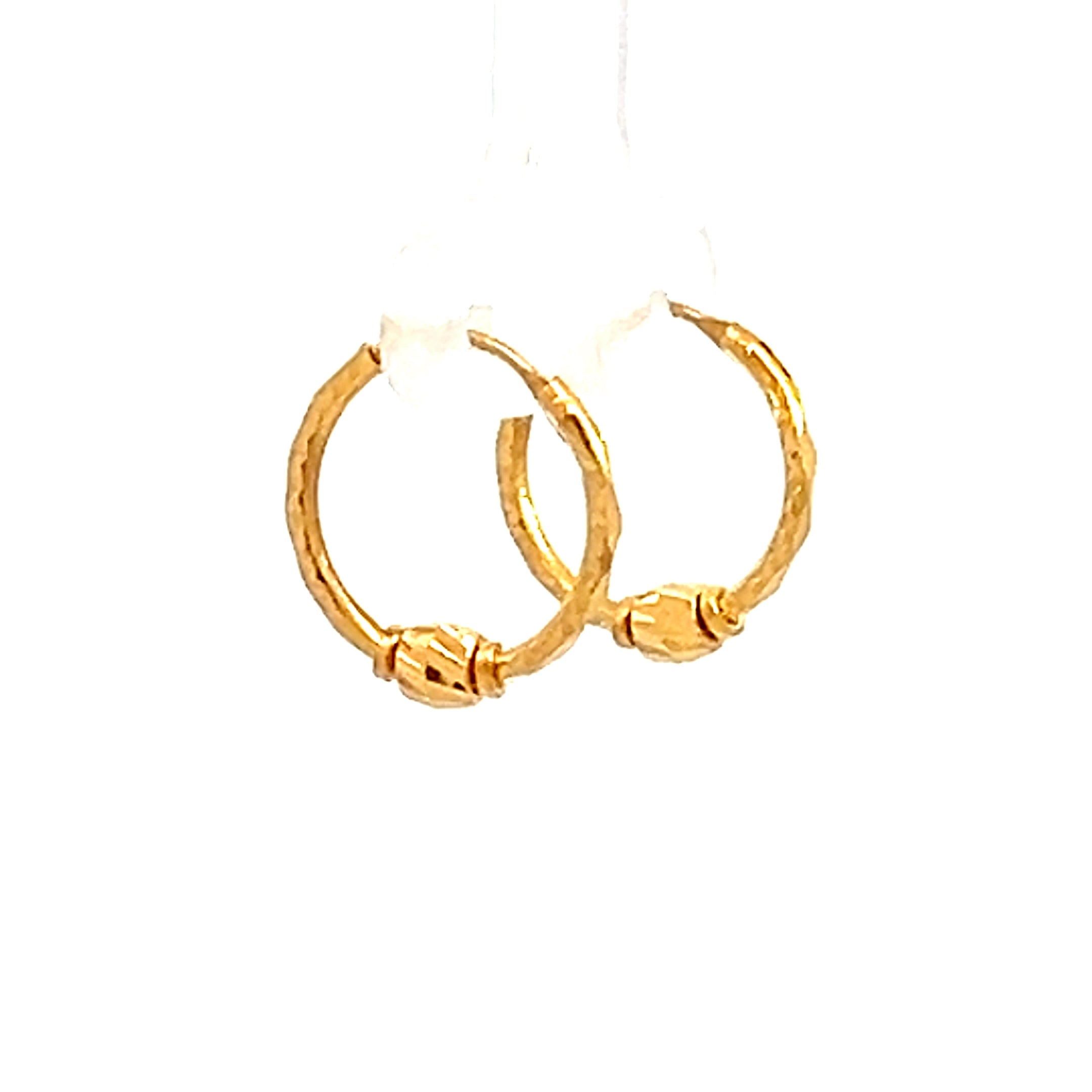 22k Yellow Gold Small Beaded Earrings