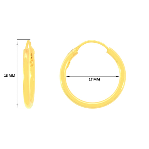 22k Yellow Gold Medium Classic Earrings