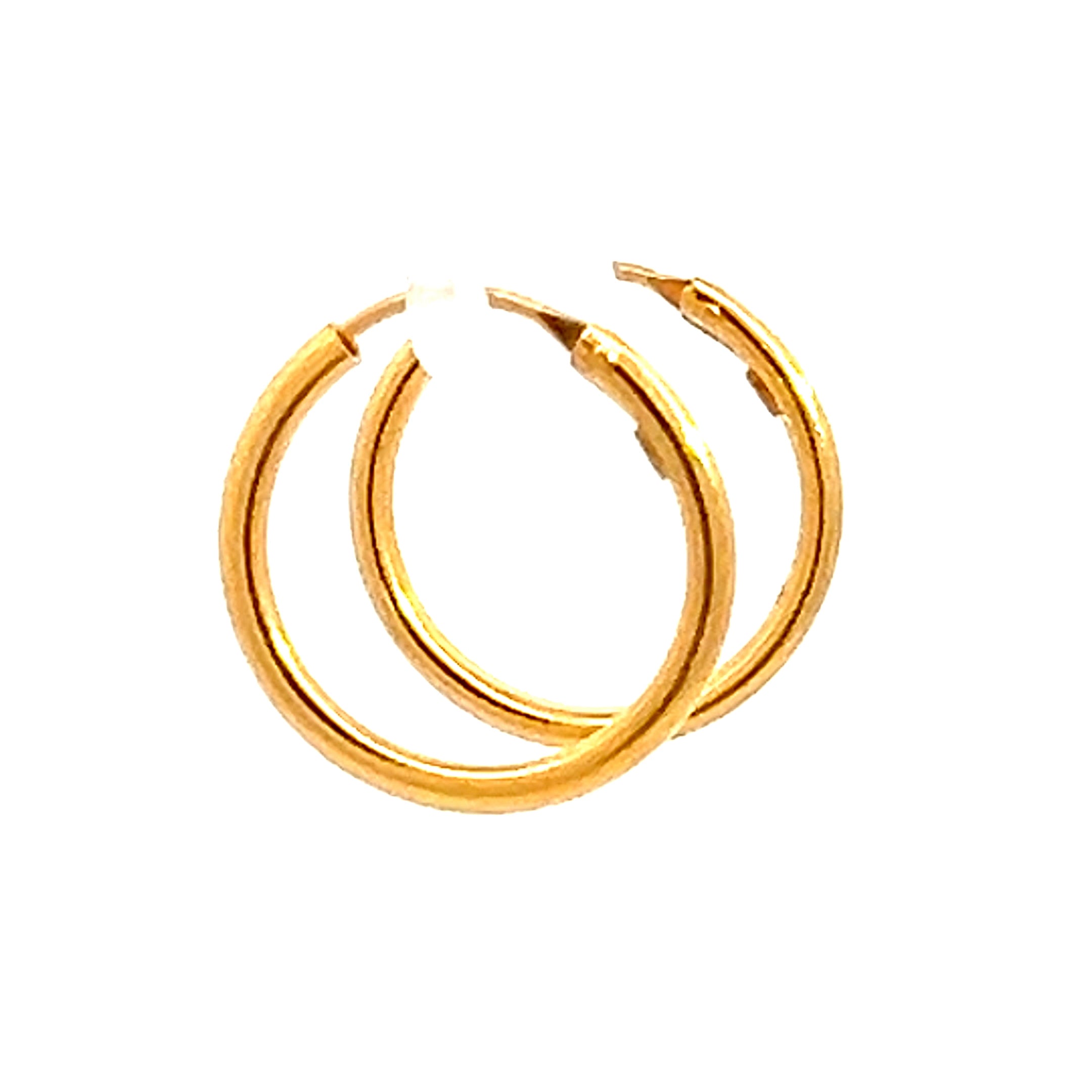 22k Yellow Gold Medium Classic Earrings