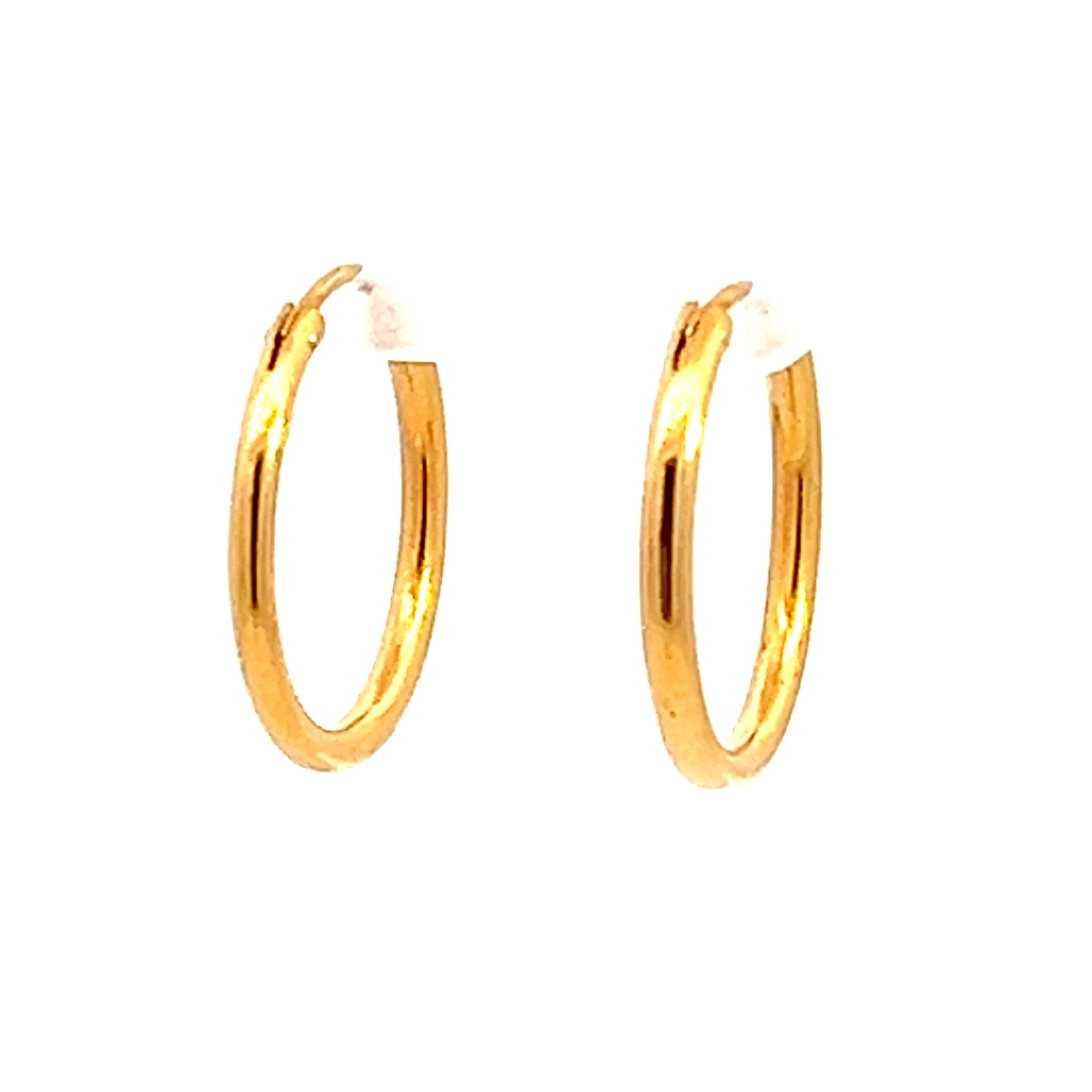 22k Yellow Gold Medium Classic Earrings