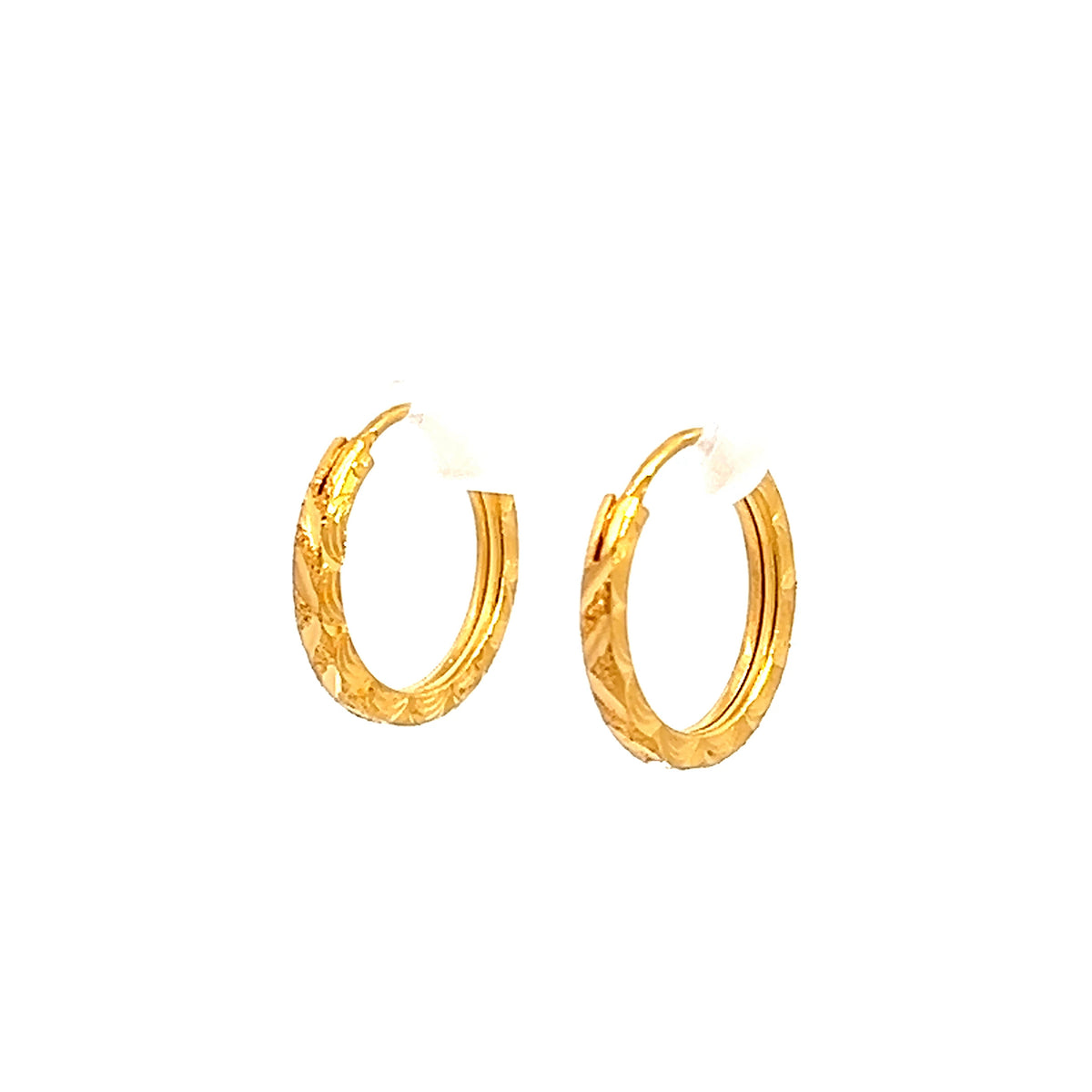 22k Yellow Gold Small Patterned Earrings