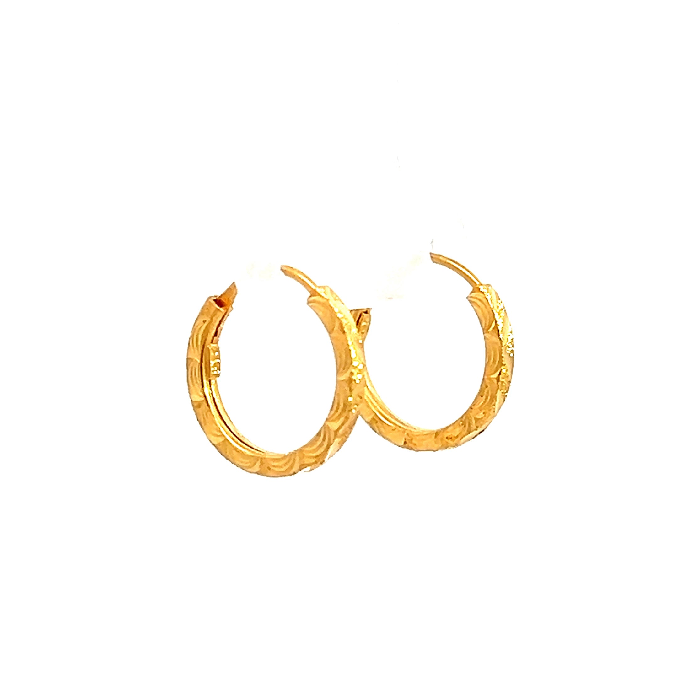 22k Yellow Gold Small Patterned Earrings