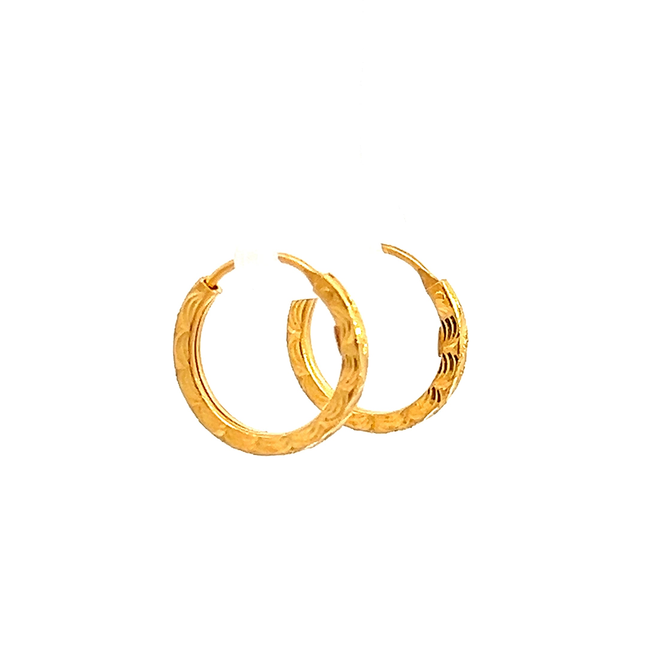 22k Yellow Gold Small Patterned Earrings