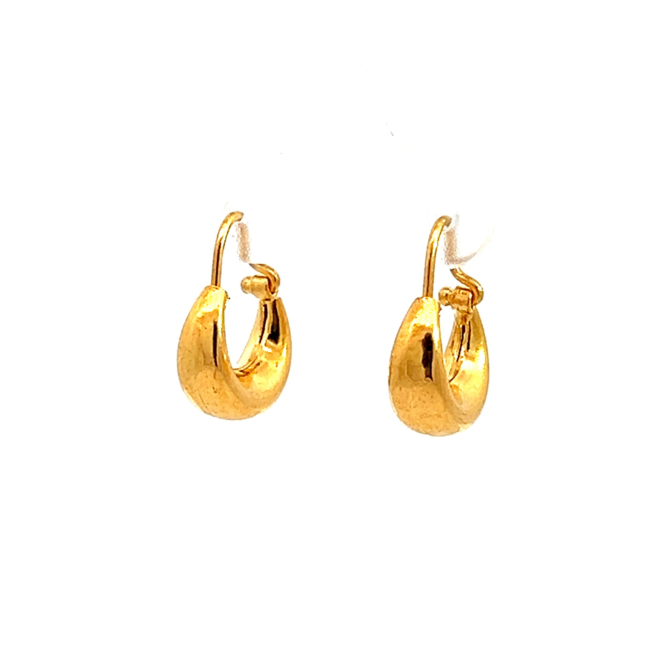 22k Yellow Gold Extra Small Elegant Earrings