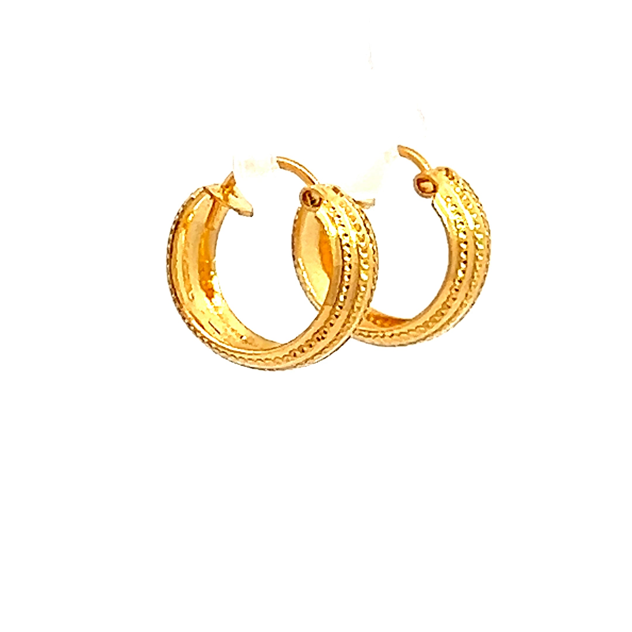 22k Yellow Gold Small Vibrant Patterned Earrings