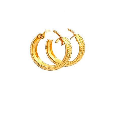 22k Yellow Gold Small Vibrant Patterned Earrings