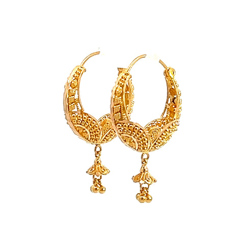 22k Yellow Gold Medium Fancy and Stylish Earrings