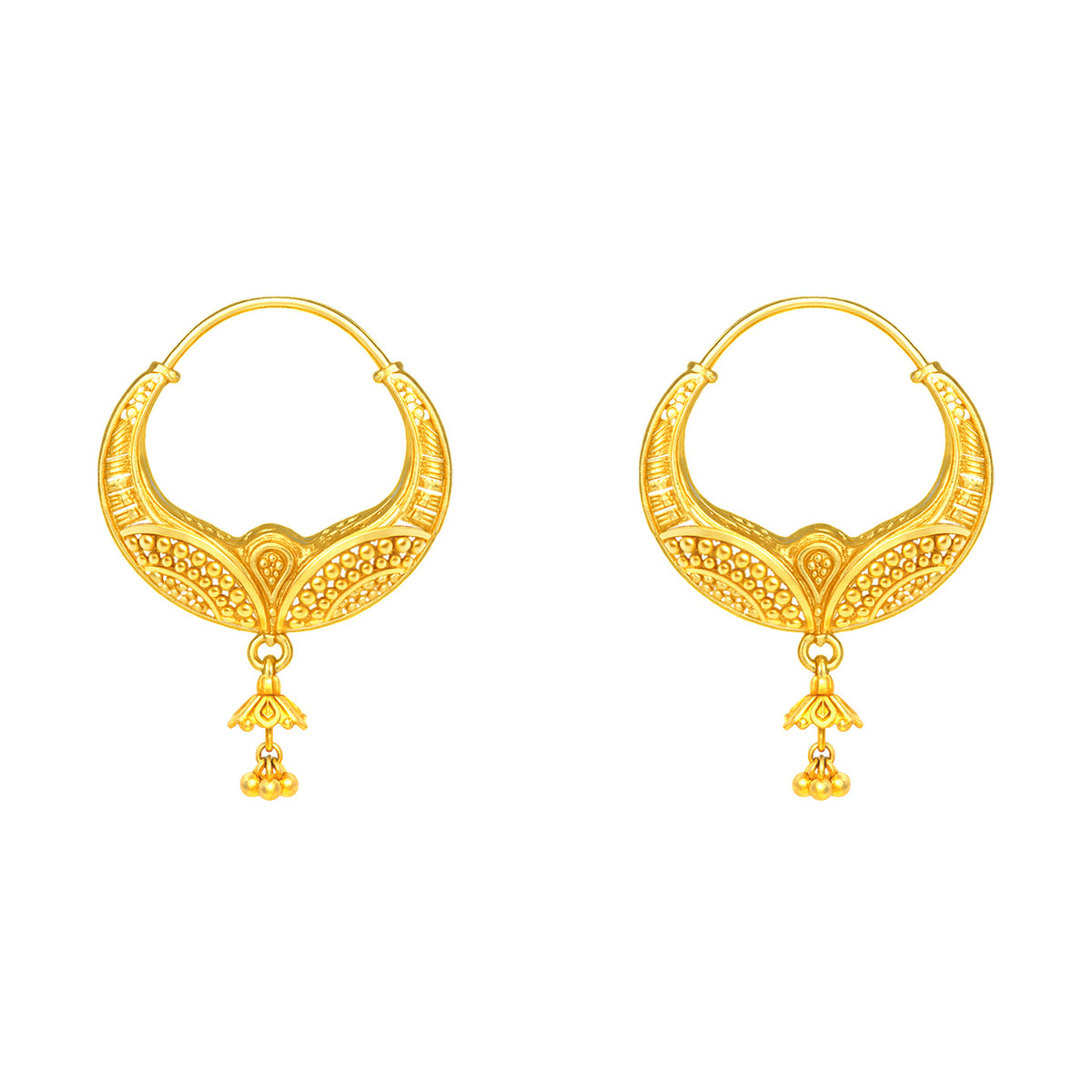 22k Yellow Gold Medium Fancy and Stylish Earrings
