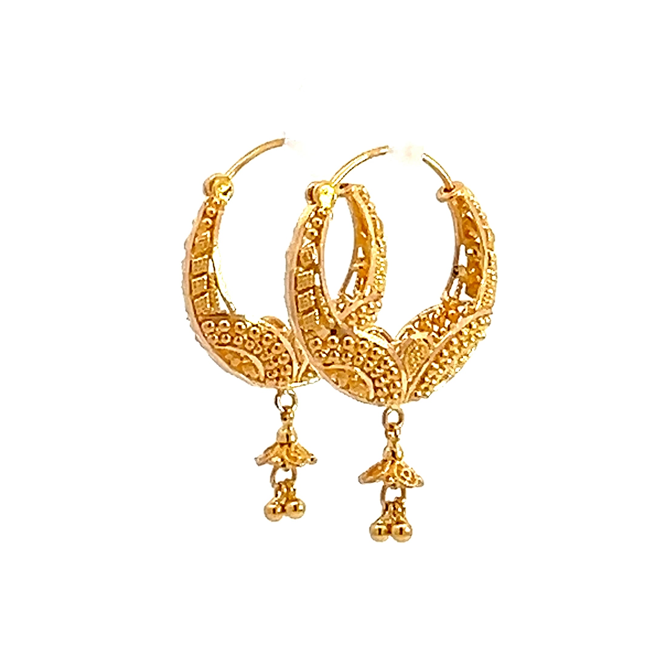 22k Yellow Gold Medium Fancy and Stylish Earrings