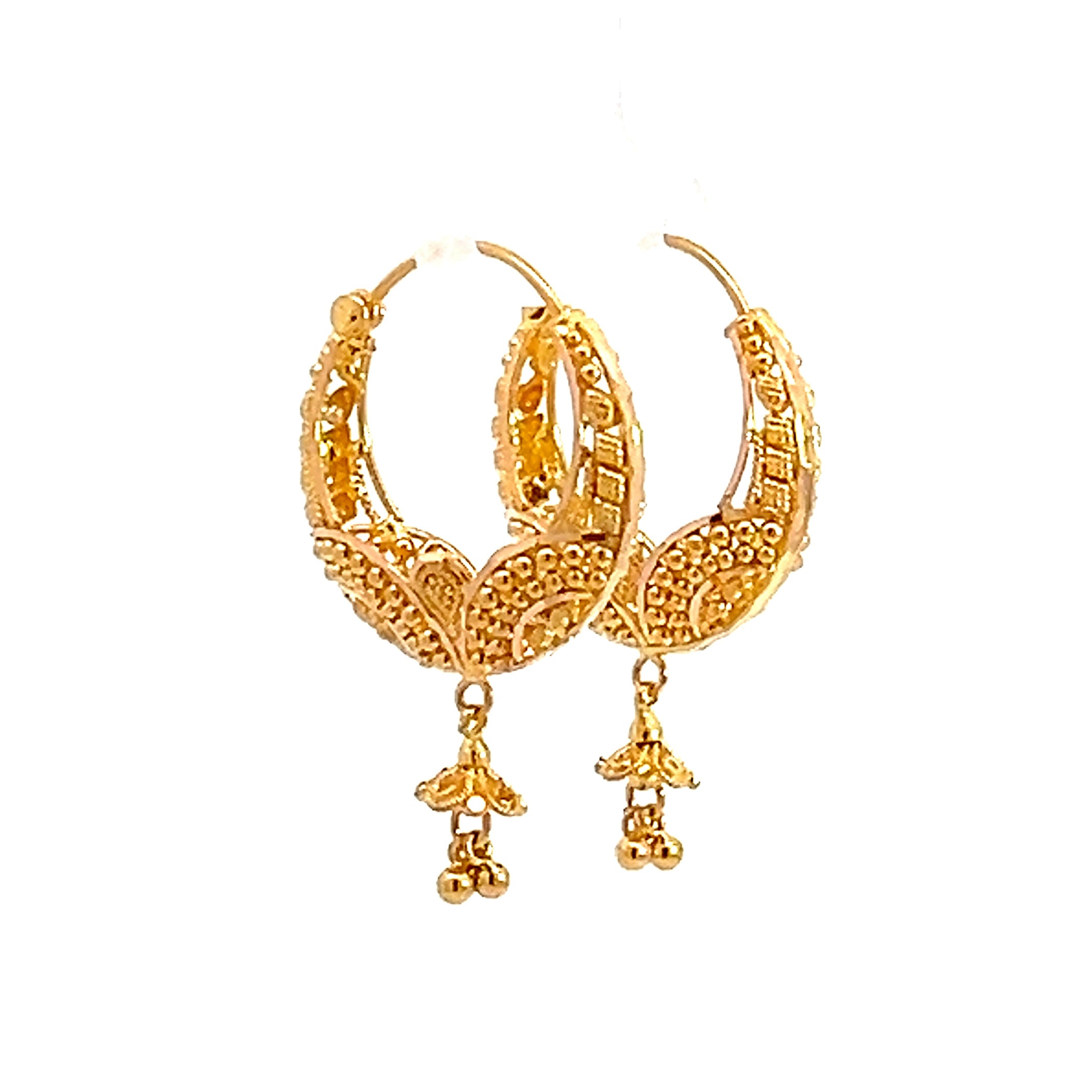 22k Yellow Gold Medium Fancy and Stylish Earrings