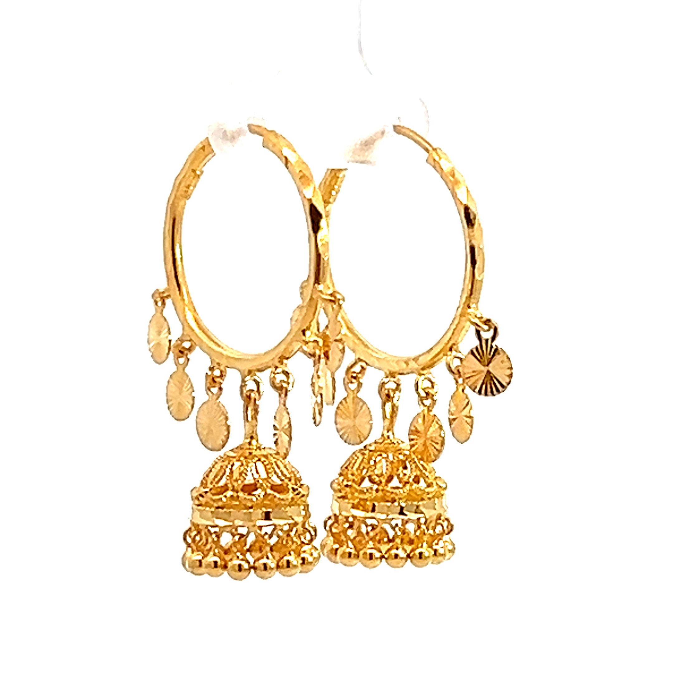 22k Yellow Gold Medium Radiant Earrings