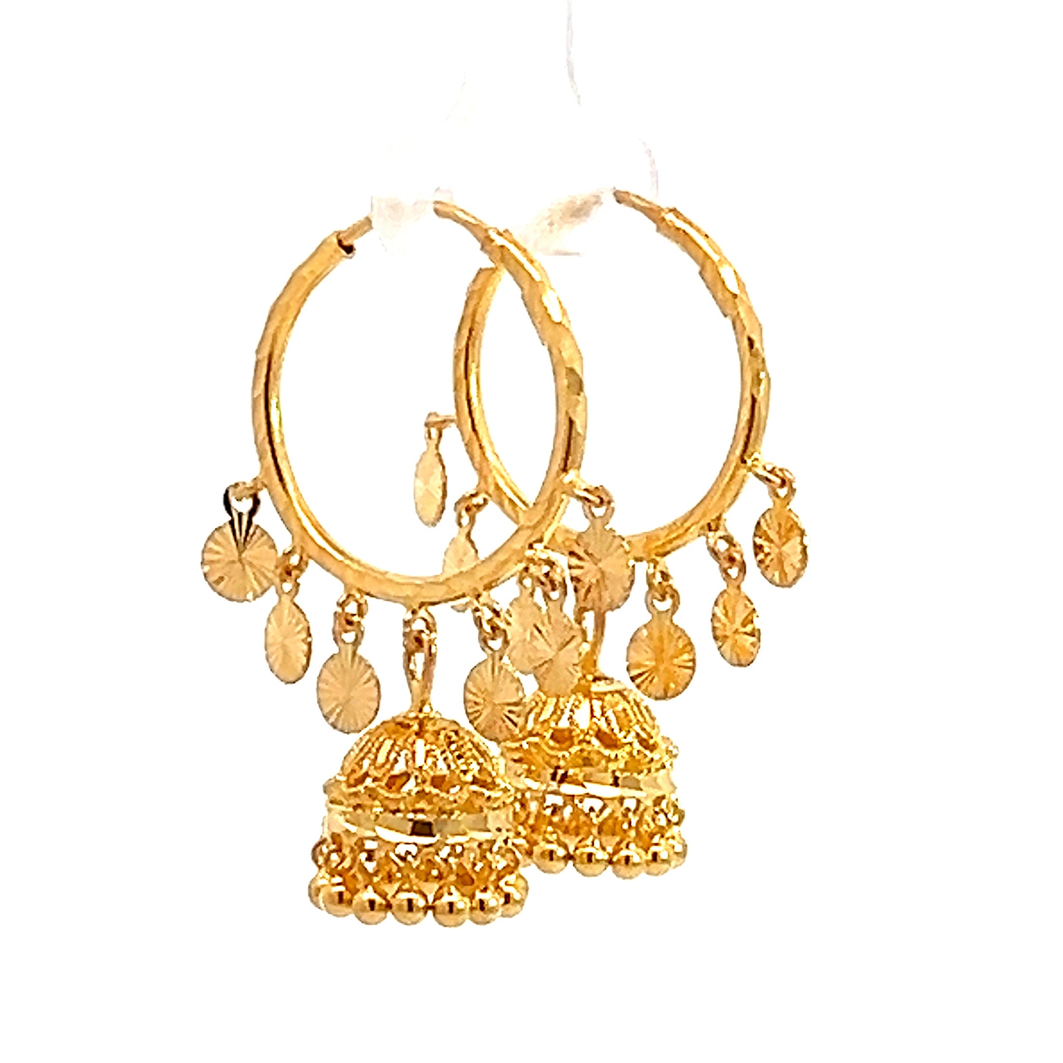 22k Yellow Gold Medium Radiant Earrings