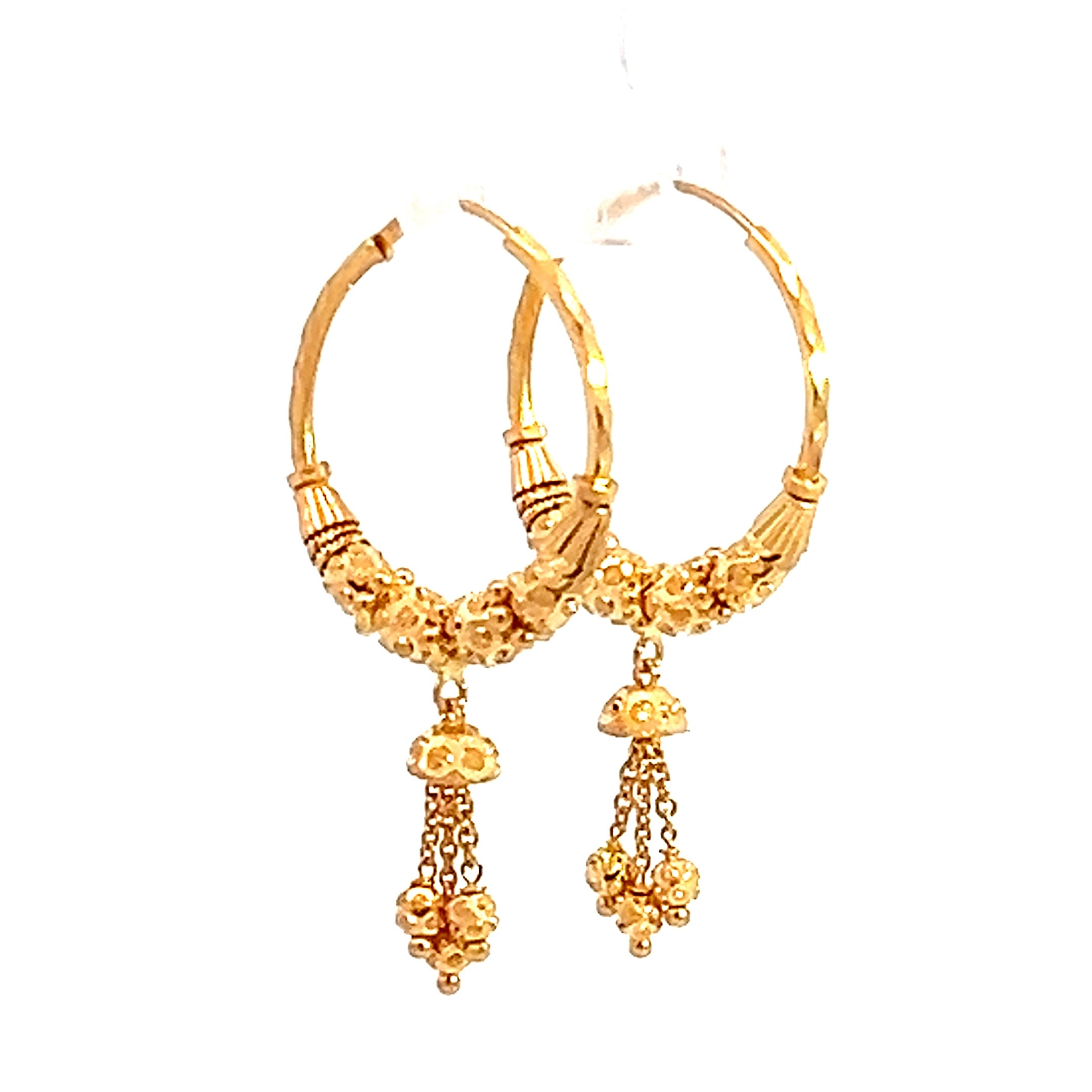 22k Yellow Gold Medium Beaded Sparkles Earrings