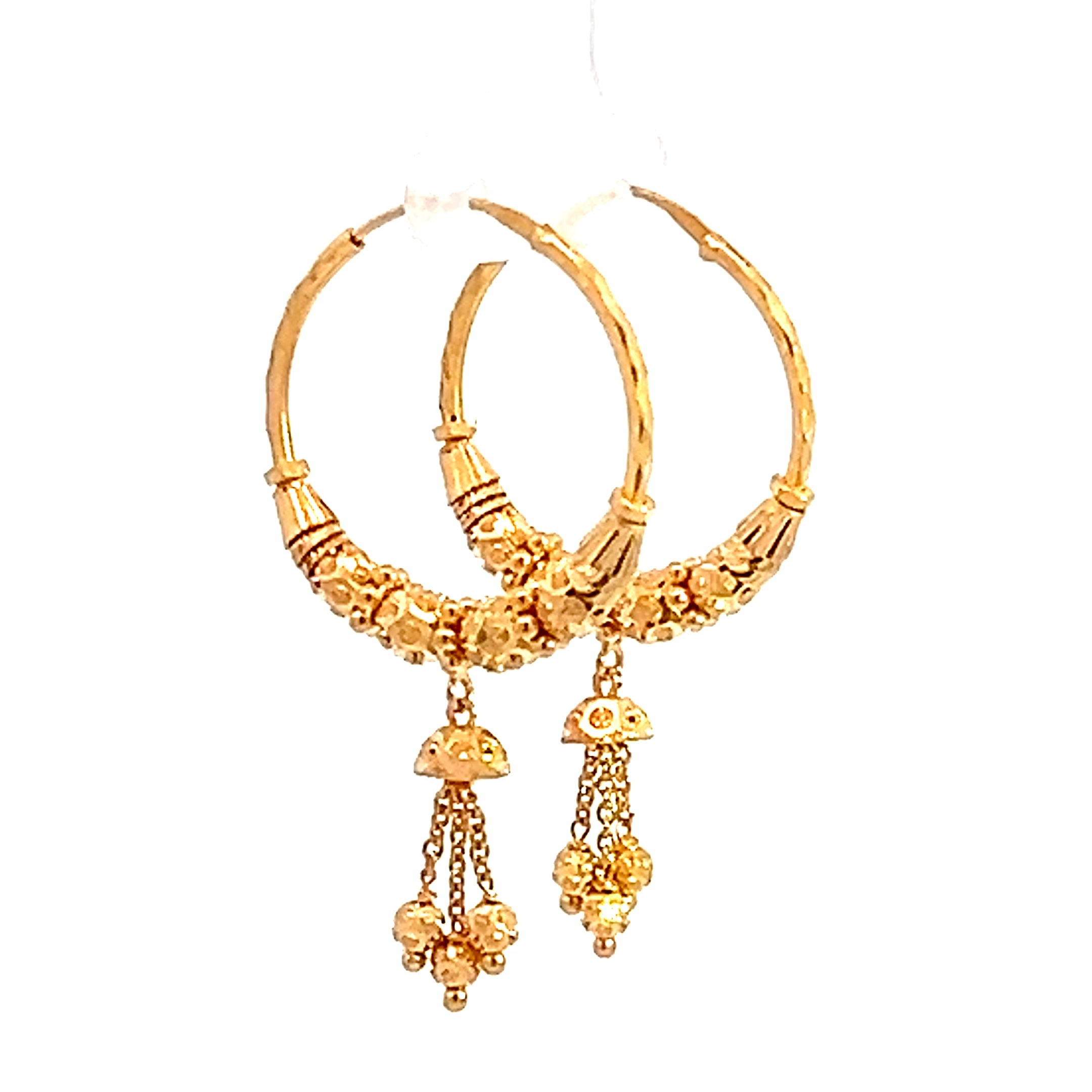 22k Yellow Gold Medium Beaded Sparkles Earrings