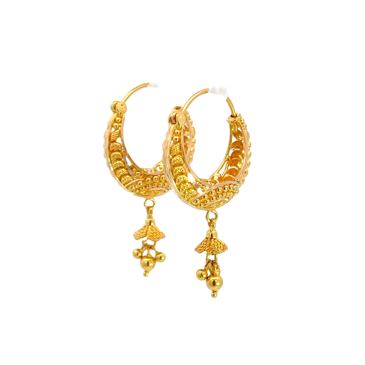 22k Yellow Gold Small Fancy Intricate Earrings