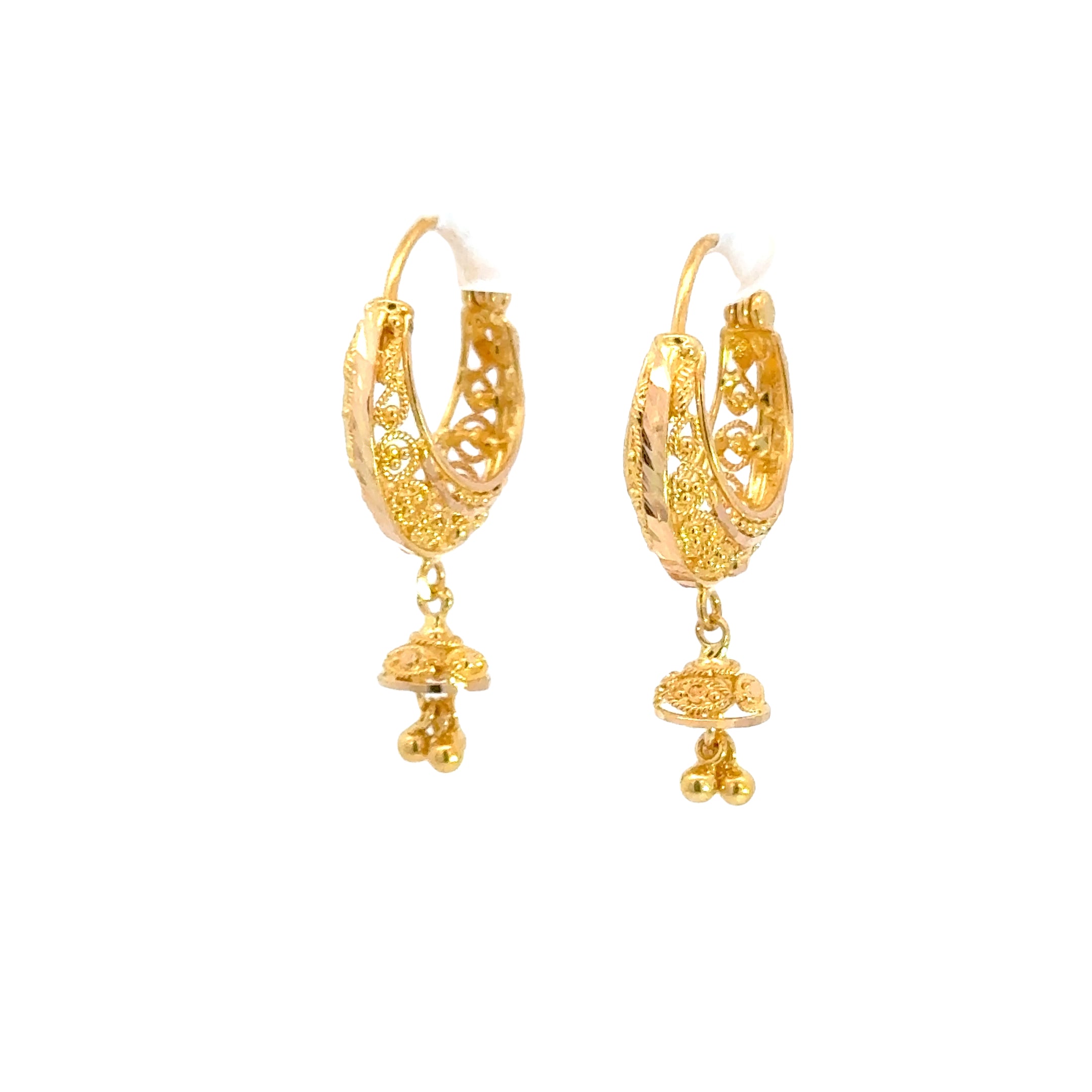 22k Yellow Gold Small Fancy Dazzling Earrings