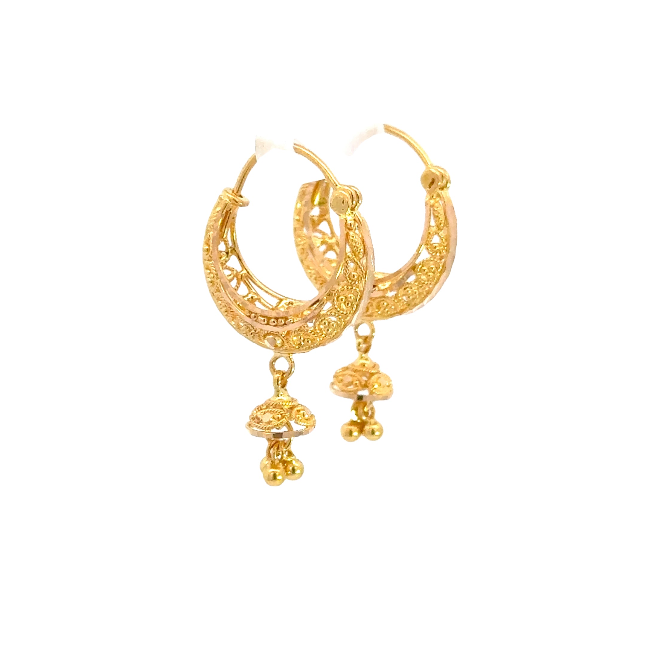 22k Yellow Gold Small Fancy Dazzling Earrings