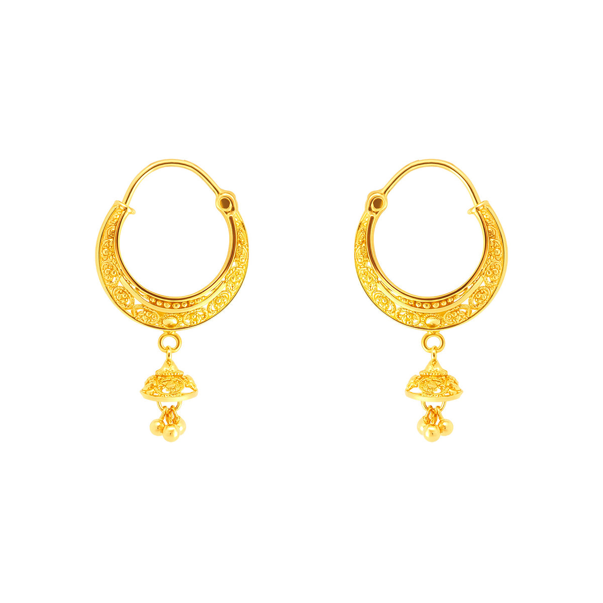 22k Yellow Gold Small Fancy Dazzling Earrings