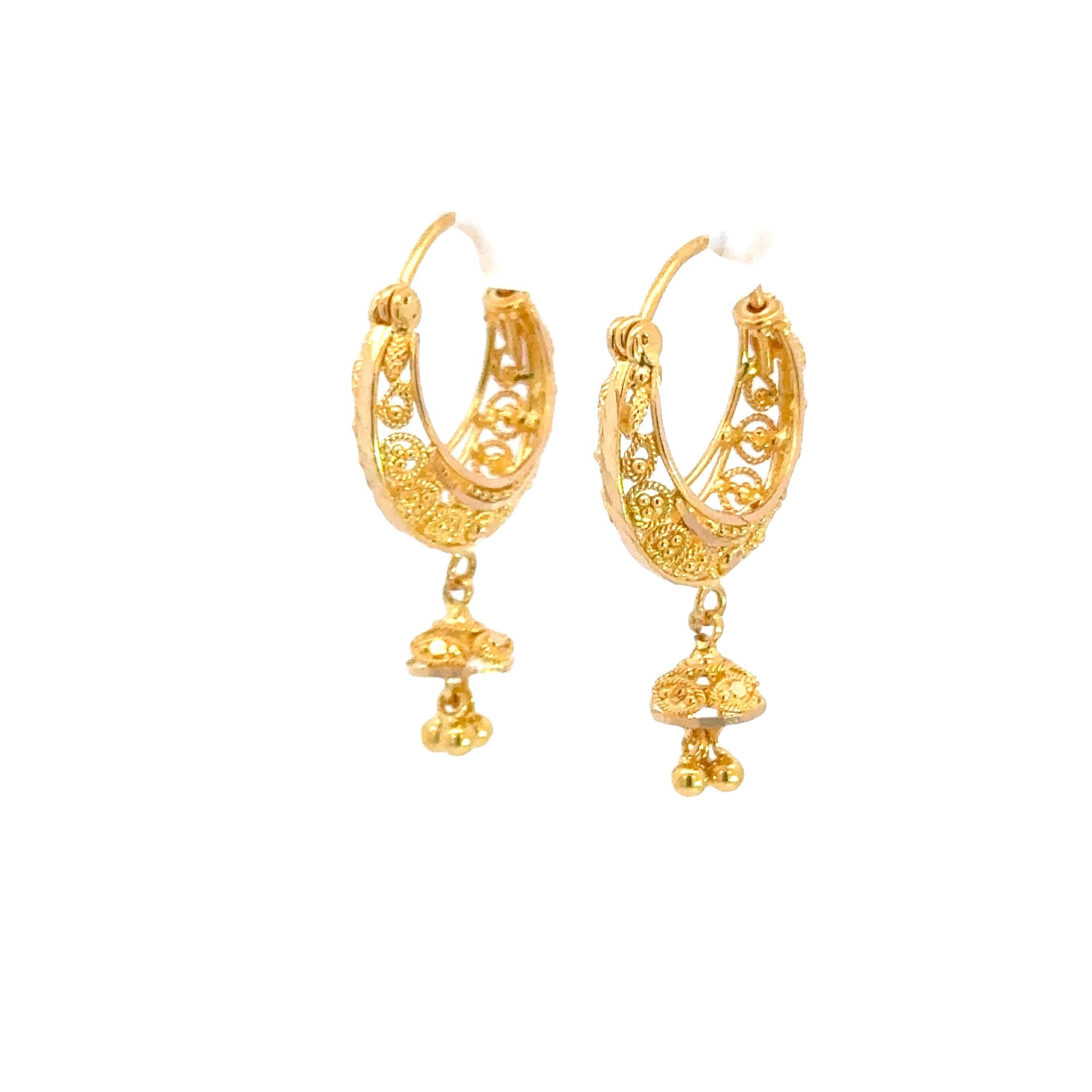 22k Yellow Gold Small Fancy Dazzling Earrings