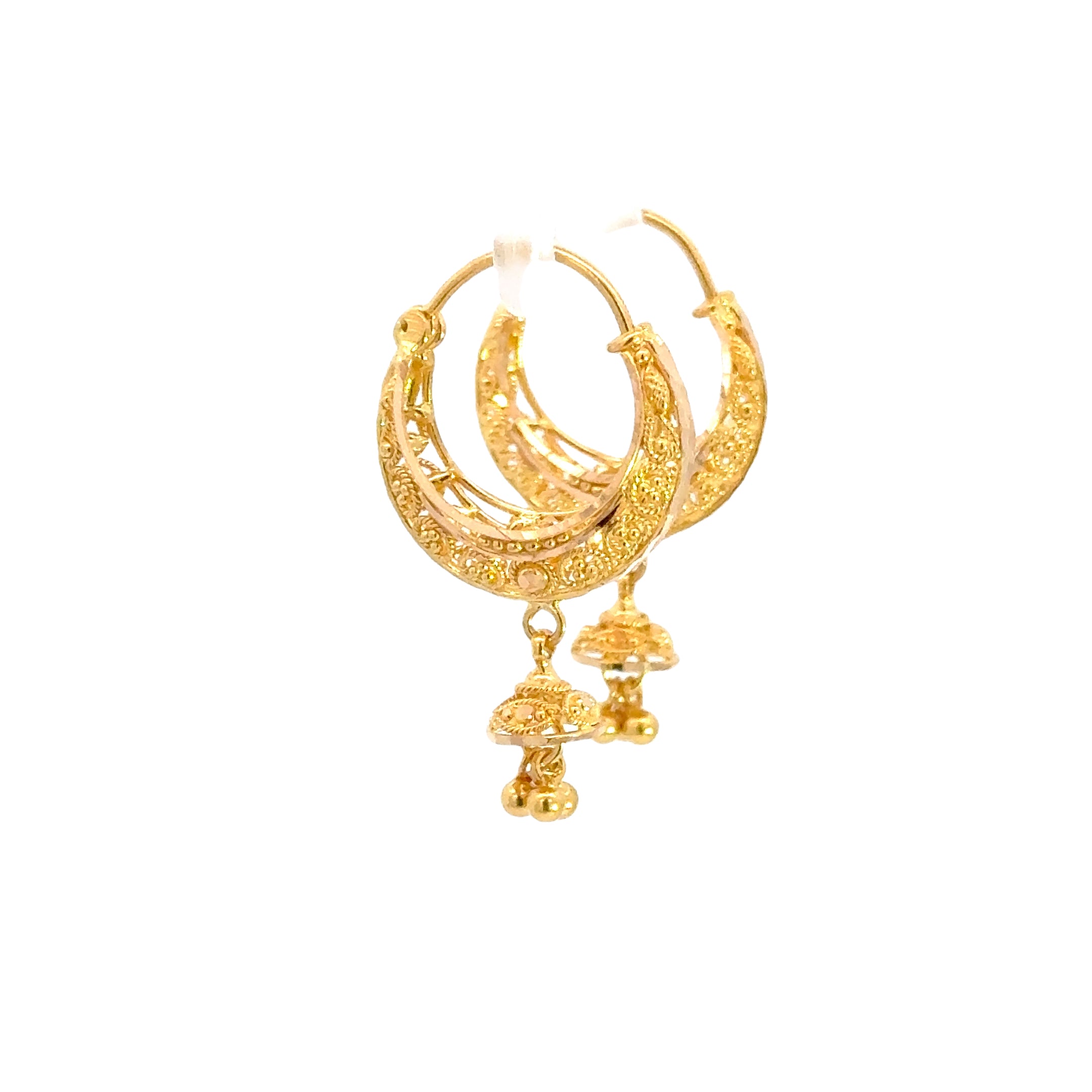 22k Yellow Gold Small Fancy Dazzling Earrings