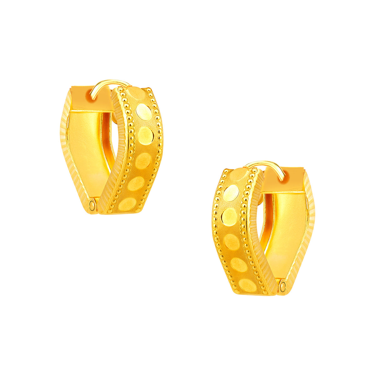 22k Yellow Gold Small Radiant Heart Earrings