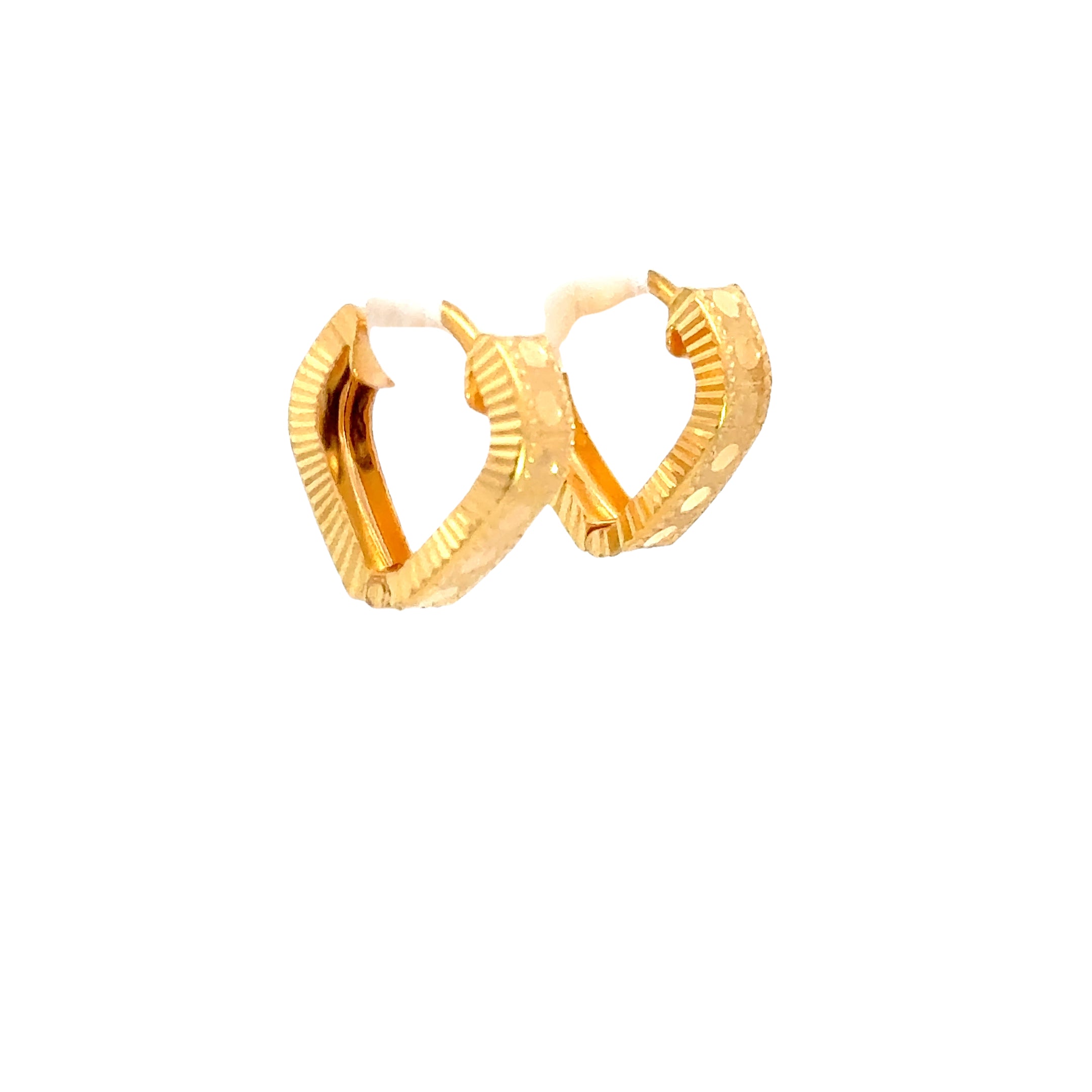 22k Yellow Gold Small Radiant Heart Earrings