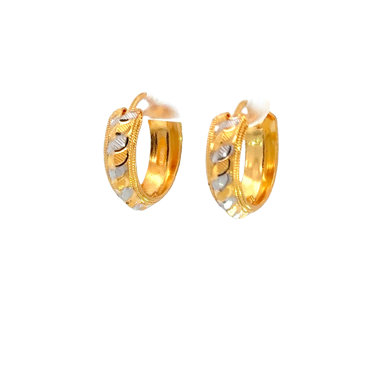 22k Two Tone Gold Small Fashionable Earrings