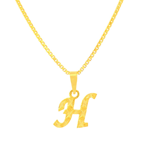22K Yellow Gold Initial H Pendant with gold weight of 0.78g