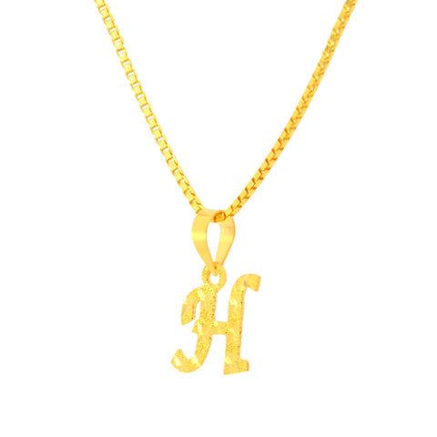 22K Yellow Gold Initial H Pendant with gold weight of 0.78g