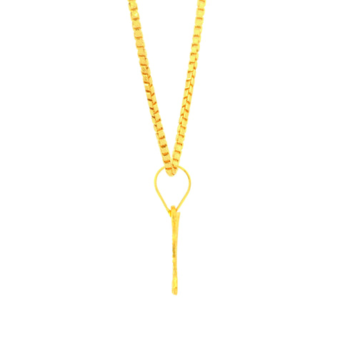 22K Yellow Gold Initial H Pendant with gold weight of 0.78g