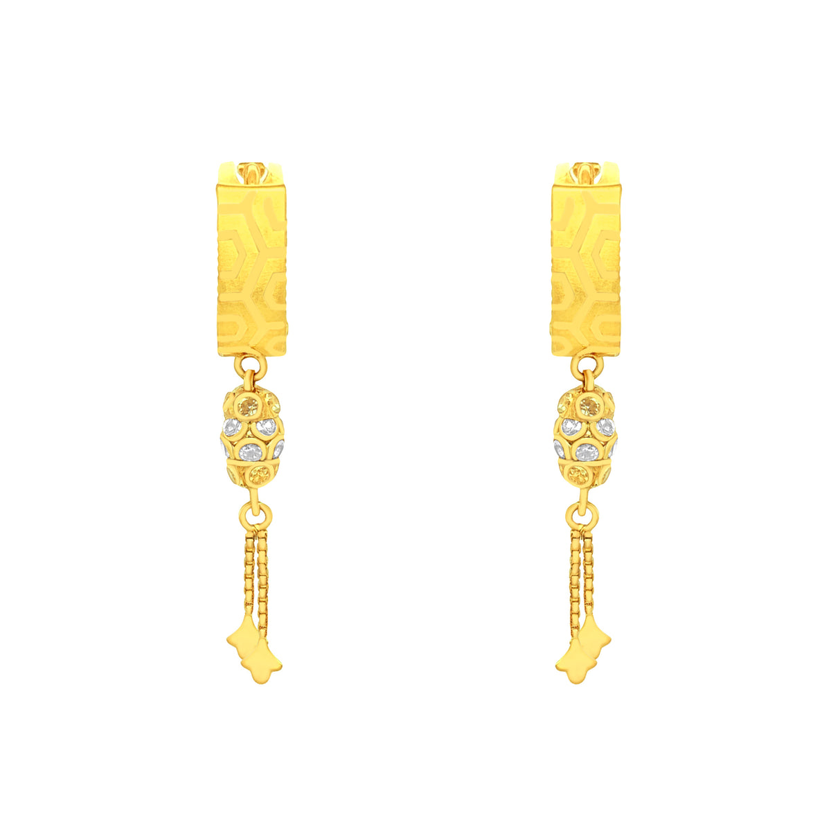 22K Gold Opulent CZ Huggie Earrings