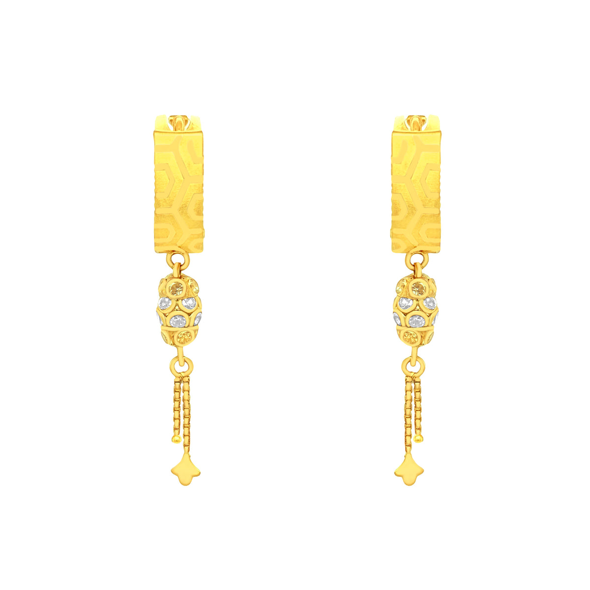 22K Gold Opulent CZ Huggie Earrings