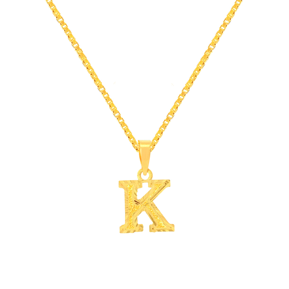 22K Yellow Gold Initial K Pendant with gold weight of 0.72g
