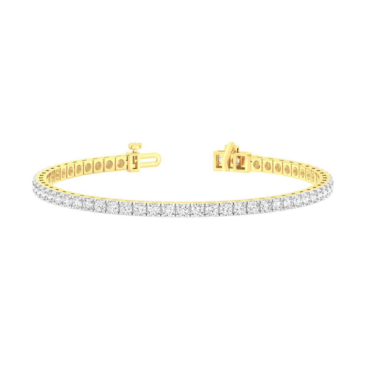 18k Yellow Gold and Diamond Tennis measuring 7 inches length and total gold weight of 13.88g