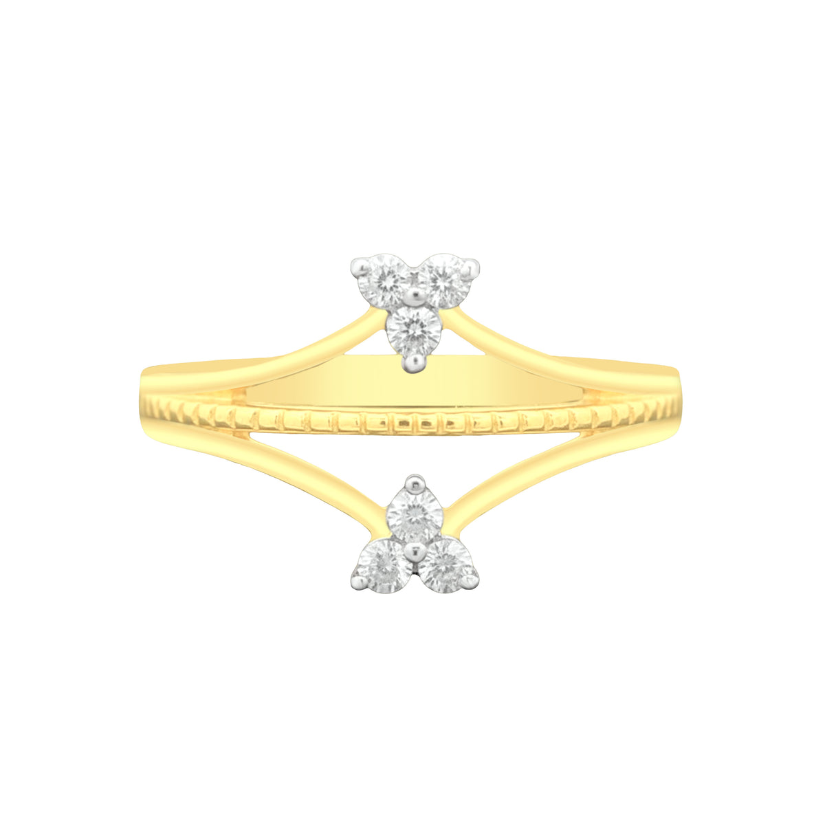 18k Yellow Gold and Diamond Fancy Ring in size 5 and total gold weight of 2.65g
