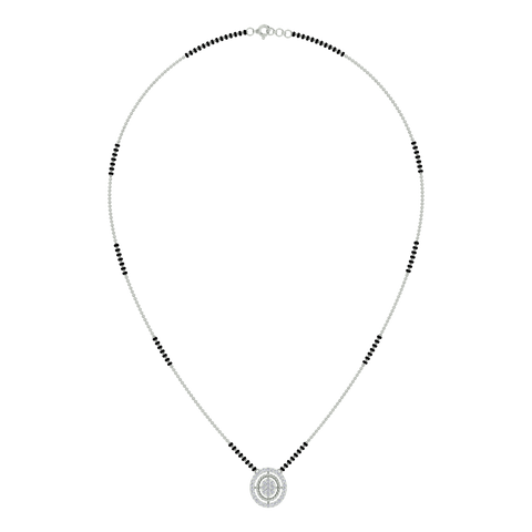 18k Yellow Gold and Diamond Mangalsutra Necklace and carat weight of 0.47