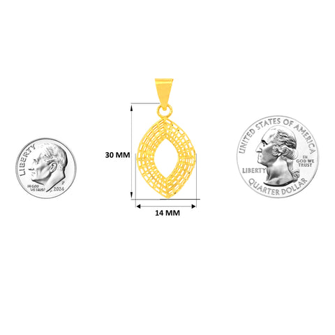 22K Yellow Gold Classy Medium Pendant with gold weight of 1.6g