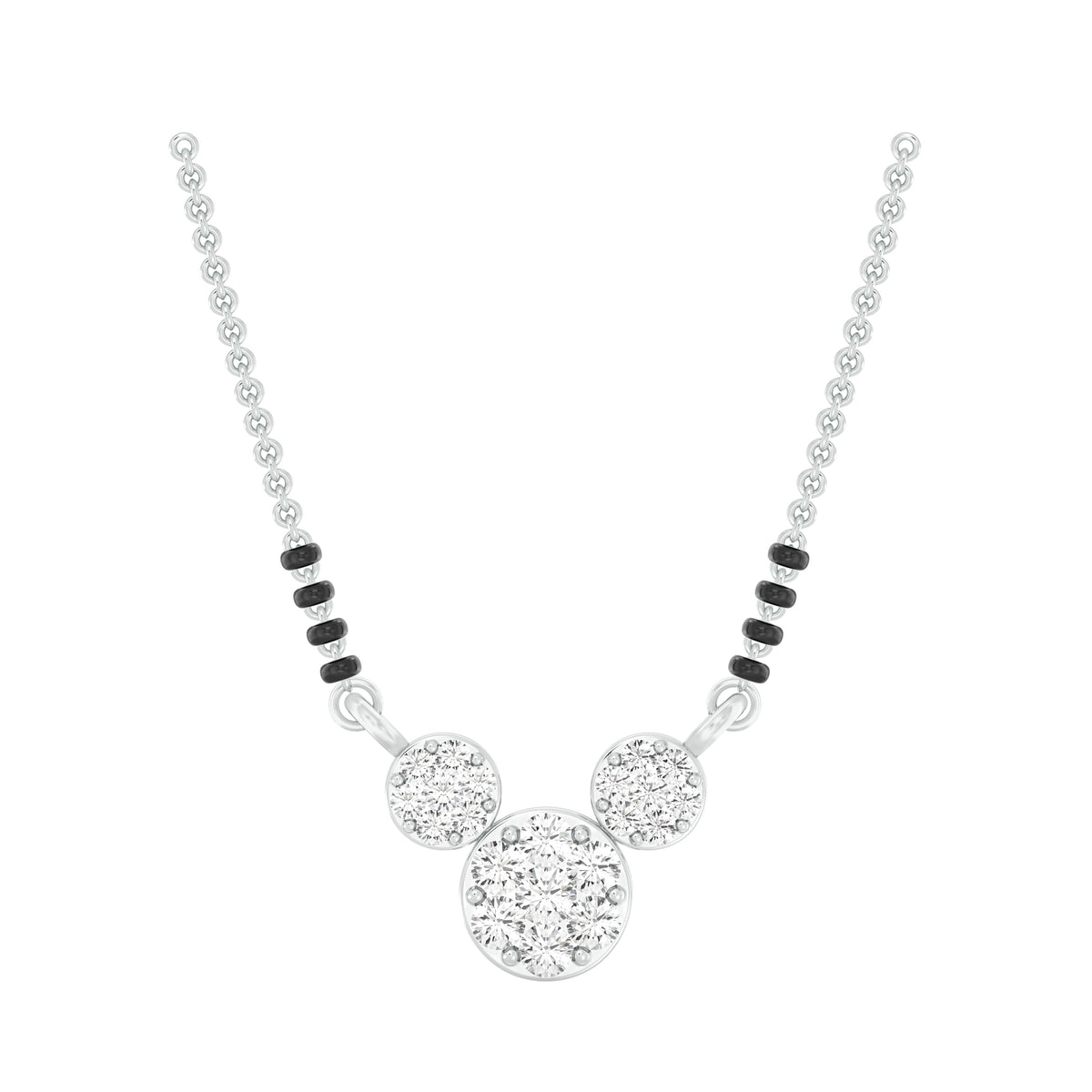 18k White Gold and Diamond Mangalsutra Necklace and gold weight of 3.73g