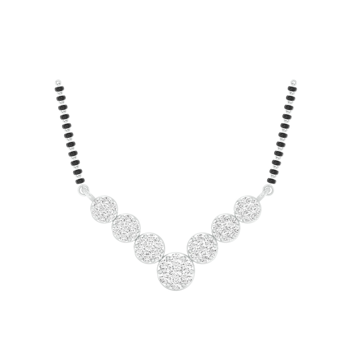18k White Gold and Diamond Mangalsutra Necklace and gold weight of 6.36g