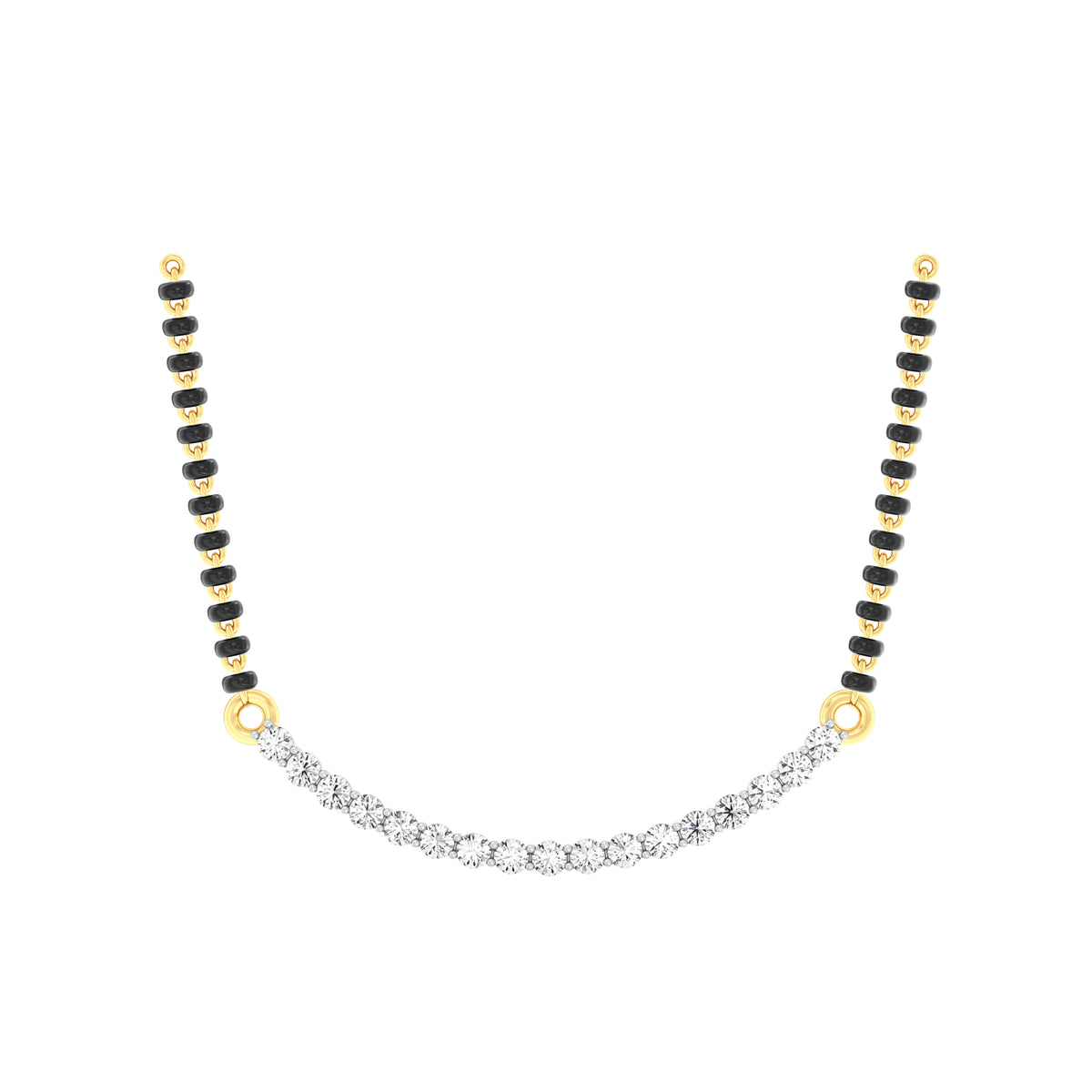 18k Yellow Gold and Diamond Mangalsutra Necklace and gold weight of 5.35g