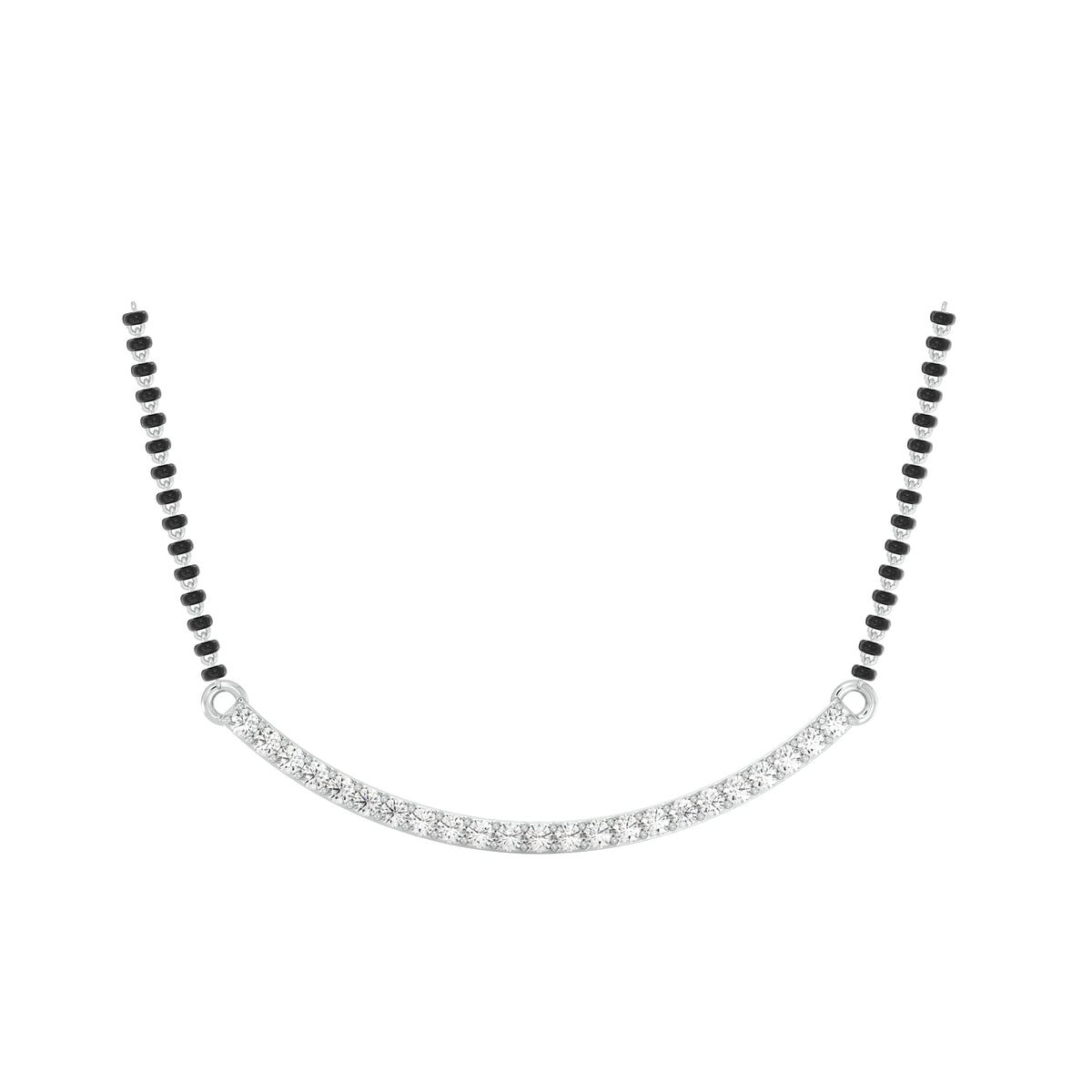 18k White Gold and Diamond Mangalsutra Necklace and gold weight of 5.82g