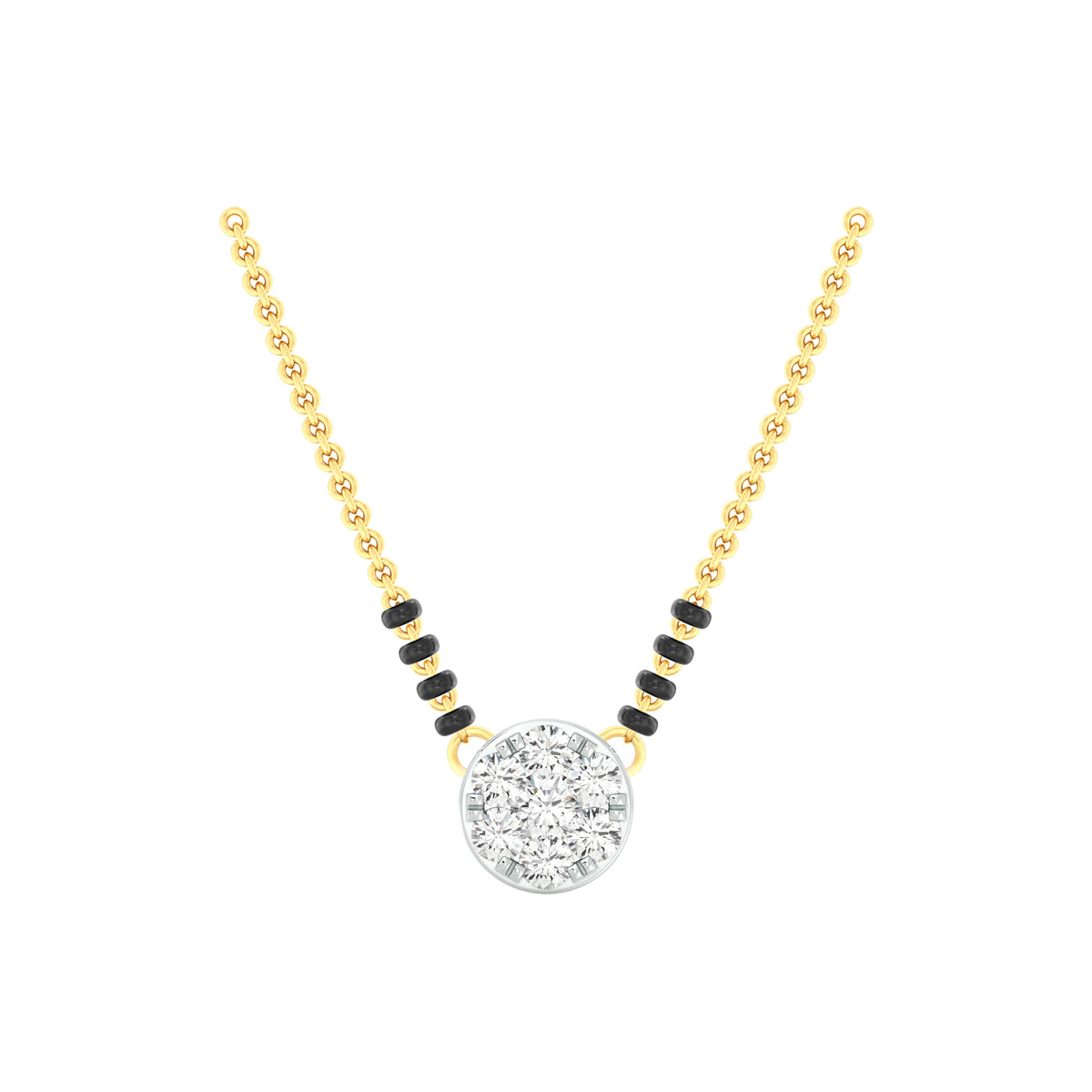 18k Yellow Gold Round and Diamond Solitaire measuring 18mm thickness x 2mm width and Carat weight of 0.267 (7 pieces)