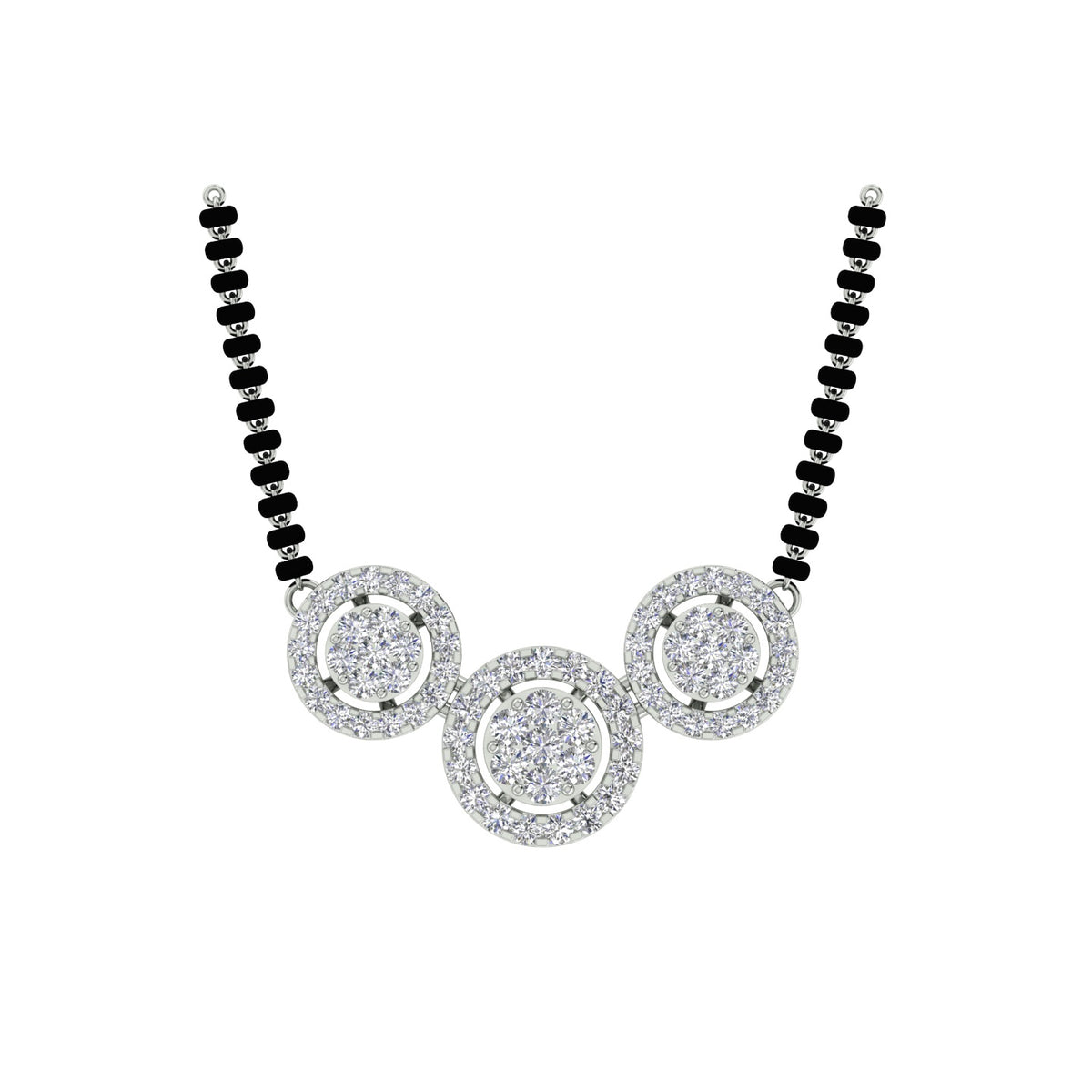 18k White Gold and Diamond Mangalsutra Necklace and gold weight of 5.95g