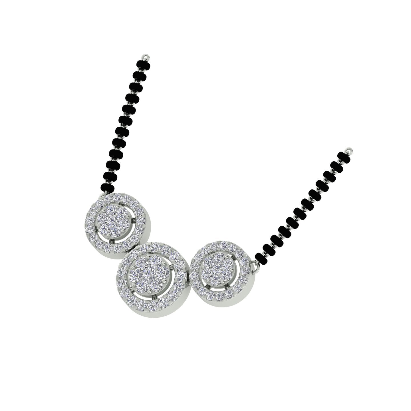 18k White Gold and Diamond Mangalsutra Necklace and gold weight of 5.95g